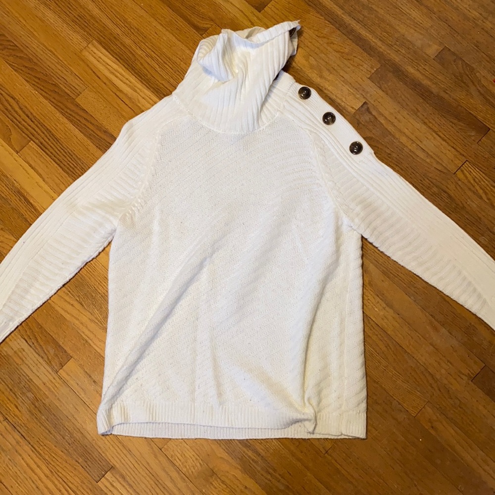 White sweater turtleneck